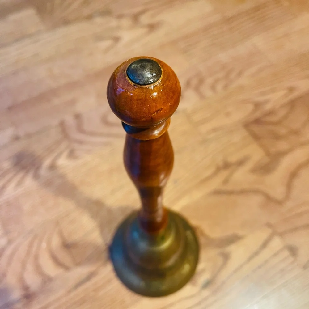 MSR 11” large brass bell with a wood handle Vintage